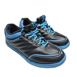 Brunswick Diamond Bowling Shoes Women 7 Black Blue FlexSlide L-026 Sport Sneaker